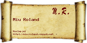 Miu Roland névjegykártya